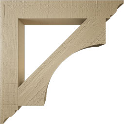 Ekena Millwork - BKTUR035X24X24WTL01RCPR - Timberthane Faux Wood Westlake Style Bracket, Traditional Ends, 3 1/2"W x 24"D x 24"H, Primed Tan