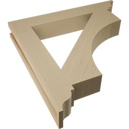 Ekena Millwork - BKTUR035X24X24WTL01RCPR - Timberthane Faux Wood Westlake Style Bracket, Traditional Ends, 3 1/2"W x 24"D x 24"H, Primed Tan