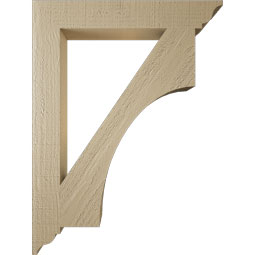 Ekena Millwork - BKTUR035X24X32WTL01RCPR - Timberthane Faux Wood Westlake Style Bracket, Traditional Ends, 3 1/2"W x 24"D x 32"H, Primed Tan