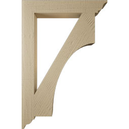 Ekena Millwork - BKTUR035X24X36WTL01RCPR - Timberthane Faux Wood Westlake Style Bracket, Traditional Ends, 3 1/2"W x 24"D x 36"H, Primed Tan