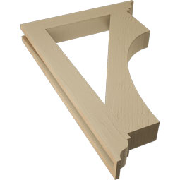 Ekena Millwork - BKTUR035X24X36WTL01RCPR - Timberthane Faux Wood Westlake Style Bracket, Traditional Ends, 3 1/2"W x 24"D x 36"H, Primed Tan