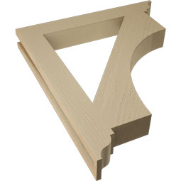 Ekena Millwork - BKTUR035X26X30WTL01RCPR - Timberthane Faux Wood Westlake Style Bracket, Traditional Ends, 3 1/2"W x 26"D x 30"H, Primed Tan
