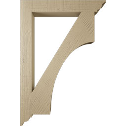 Ekena Millwork - BKTUR035X26X38WTL01RCPR - Timberthane Faux Wood Westlake Style Bracket, Traditional Ends, 3 1/2"W x 26"D x 38"H, Primed Tan