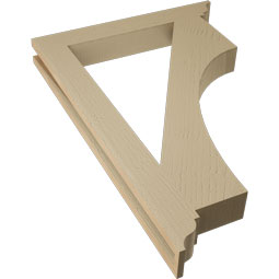 Ekena Millwork - BKTUR035X26X38WTL01RCPR - Timberthane Faux Wood Westlake Style Bracket, Traditional Ends, 3 1/2"W x 26"D x 38"H, Primed Tan