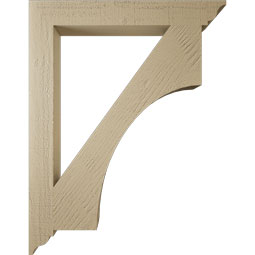 Ekena Millwork - BKTUR035X28X36WTL01RCPR - Timberthane Faux Wood Westlake Style Bracket, Traditional Ends, 3 1/2"W x 28"D x 36"H, Primed Tan