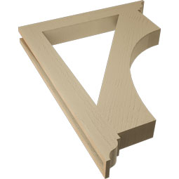 Ekena Millwork - BKTUR035X28X36WTL01RCPR - Timberthane Faux Wood Westlake Style Bracket, Traditional Ends, 3 1/2"W x 28"D x 36"H, Primed Tan