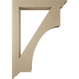 Ekena Millwork - BKTUR035X28X40WTL01RCPR - Timberthane Faux Wood Westlake Style Bracket, Traditional Ends, 3 1/2"W x 28"D x 40"H, Primed Tan