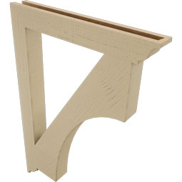 Ekena Millwork - BKTUR035X28X40WTL01RCPR - Timberthane Faux Wood Westlake Style Bracket, Traditional Ends, 3 1/2"W x 28"D x 40"H, Primed Tan
