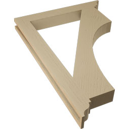 Ekena Millwork - BKTUR035X28X40WTL01RCPR - Timberthane Faux Wood Westlake Style Bracket, Traditional Ends, 3 1/2"W x 28"D x 40"H, Primed Tan