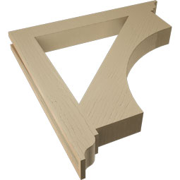 Ekena Millwork - BKTUR035X30X30WTL01RCPR - Timberthane Faux Wood Westlake Style Bracket, Traditional Ends, 3 1/2"W x 30"D x 30"H, Primed Tan