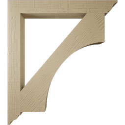 Ekena Millwork - BKTUR035X30X34WTL01RCPR - Timberthane Faux Wood Westlake Style Bracket, Traditional Ends, 3 1/2"W x 30"D x 34"H, Primed Tan