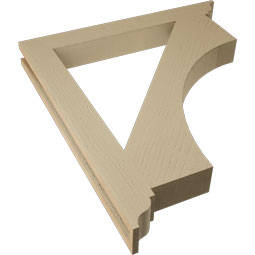Ekena Millwork - BKTUR035X30X34WTL01RCPR - Timberthane Faux Wood Westlake Style Bracket, Traditional Ends, 3 1/2"W x 30"D x 34"H, Primed Tan