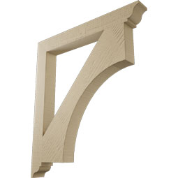 Ekena Millwork - BKTUR035X30X34WTL01RCPR - Timberthane Faux Wood Westlake Style Bracket, Traditional Ends, 3 1/2"W x 30"D x 34"H, Primed Tan