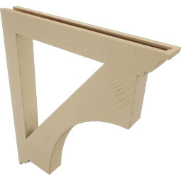 Ekena Millwork - BKTUR035X30X36WTL01RCPR - Timberthane Faux Wood Westlake Style Bracket, Traditional Ends, 3 1/2"W x 30"D x 36"H, Primed Tan