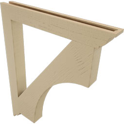 Ekena Millwork - BKTUR035X30X38WTL01RCPR - Timberthane Faux Wood Westlake Style Bracket, Traditional Ends, 3 1/2"W x 30"D x 38"H, Primed Tan