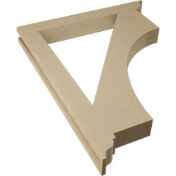 Ekena Millwork - BKTUR035X30X38WTL01RCPR - Timberthane Faux Wood Westlake Style Bracket, Traditional Ends, 3 1/2"W x 30"D x 38"H, Primed Tan