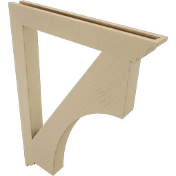 Ekena Millwork - BKTUR035X30X42WTL01RCPR - Timberthane Faux Wood Westlake Style Bracket, Traditional Ends, 3 1/2"W x 30"D x 42"H, Primed Tan