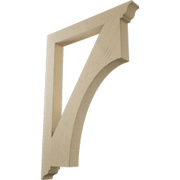 Ekena Millwork - BKTUR035X30X42WTL01RCPR - Timberthane Faux Wood Westlake Style Bracket, Traditional Ends, 3 1/2"W x 30"D x 42"H, Primed Tan