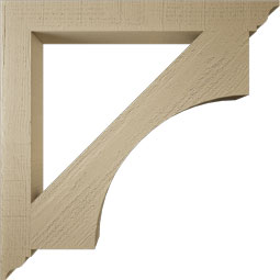 Ekena Millwork - BKTUR035X32X32WTL01RCPR - Timberthane Faux Wood Westlake Style Bracket, Traditional Ends, 3 1/2"W x 32"D x 32"H, Primed Tan
