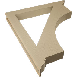 Ekena Millwork - BKTUR035X32X36WTL01RCPR - Timberthane Faux Wood Westlake Style Bracket, Traditional Ends, 3 1/2"W x 32"D x 36"H, Primed Tan