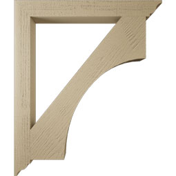 Ekena Millwork - BKTUR035X32X38WTL01RCPR - Timberthane Faux Wood Westlake Style Bracket, Traditional Ends, 3 1/2"W x 32"D x 38"H, Primed Tan