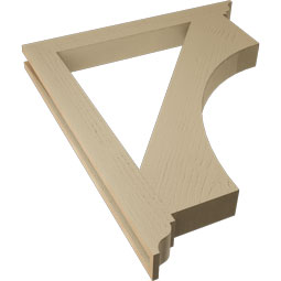 Ekena Millwork - BKTUR035X32X38WTL01RCPR - Timberthane Faux Wood Westlake Style Bracket, Traditional Ends, 3 1/2"W x 32"D x 38"H, Primed Tan