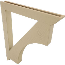 Ekena Millwork - BKTUR035X32X40WTL01RCPR - Timberthane Faux Wood Westlake Style Bracket, Traditional Ends, 3 1/2"W x 32"D x 40"H, Primed Tan