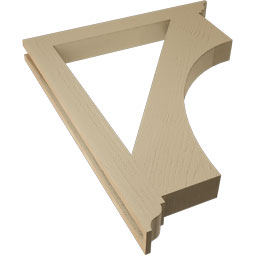 Ekena Millwork - BKTUR035X32X40WTL01RCPR - Timberthane Faux Wood Westlake Style Bracket, Traditional Ends, 3 1/2"W x 32"D x 40"H, Primed Tan