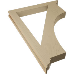 Ekena Millwork - BKTUR035X32X44WTL01RCPR - Timberthane Faux Wood Westlake Style Bracket, Traditional Ends, 3 1/2"W x 32"D x 44"H, Primed Tan