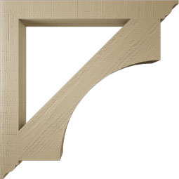 Ekena Millwork - BKTUR035X34X34WTL01RCPR - Timberthane Faux Wood Westlake Style Bracket, Traditional Ends, 3 1/2"W x 34"D x 34"H, Primed Tan