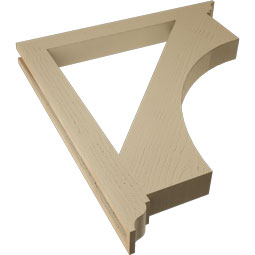 Ekena Millwork - BKTUR035X34X38WTL01RCPR - Timberthane Faux Wood Westlake Style Bracket, Traditional Ends, 3 1/2"W x 34"D x 38"H, Primed Tan