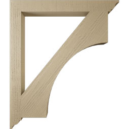 Ekena Millwork - BKTUR035X34X40WTL01RCPR - Timberthane Faux Wood Westlake Style Bracket, Traditional Ends, 3 1/2"W x 34"D x 40"H, Primed Tan