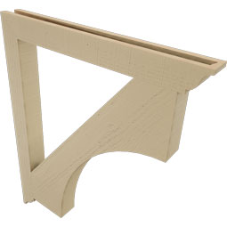 Ekena Millwork - BKTUR035X34X40WTL01RCPR - Timberthane Faux Wood Westlake Style Bracket, Traditional Ends, 3 1/2"W x 34"D x 40"H, Primed Tan