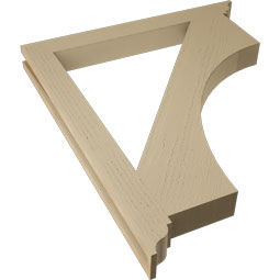 Ekena Millwork - BKTUR035X34X40WTL01RCPR - Timberthane Faux Wood Westlake Style Bracket, Traditional Ends, 3 1/2"W x 34"D x 40"H, Primed Tan