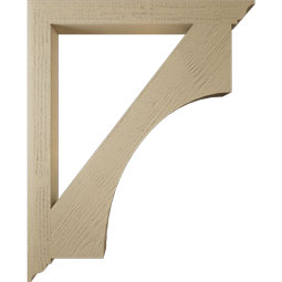 Ekena Millwork - BKTUR035X34X42WTL01RCPR - Timberthane Faux Wood Westlake Style Bracket, Traditional Ends, 3 1/2"W x 34"D x 42"H, Primed Tan