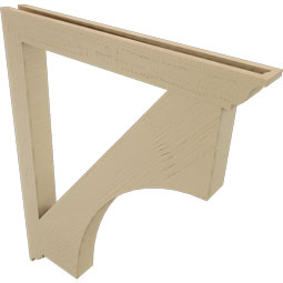 Ekena Millwork - BKTUR035X34X42WTL01RCPR - Timberthane Faux Wood Westlake Style Bracket, Traditional Ends, 3 1/2"W x 34"D x 42"H, Primed Tan