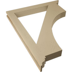 Ekena Millwork - BKTUR035X34X42WTL01RCPR - Timberthane Faux Wood Westlake Style Bracket, Traditional Ends, 3 1/2"W x 34"D x 42"H, Primed Tan