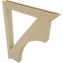 Ekena Millwork - BKTUR035X34X46WTL01RCPR - Timberthane Faux Wood Westlake Style Bracket, Traditional Ends, 3 1/2"W x 34"D x 46"H, Primed Tan