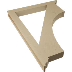 Ekena Millwork - BKTUR035X34X46WTL01RCPR - Timberthane Faux Wood Westlake Style Bracket, Traditional Ends, 3 1/2"W x 34"D x 46"H, Primed Tan