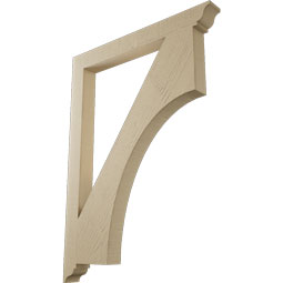 Ekena Millwork - BKTUR035X34X46WTL01RCPR - Timberthane Faux Wood Westlake Style Bracket, Traditional Ends, 3 1/2"W x 34"D x 46"H, Primed Tan