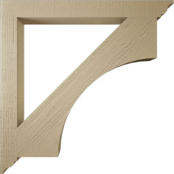 Ekena Millwork - BKTUR035X36X36WTL01RCPR - Timberthane Faux Wood Westlake Style Bracket, Traditional Ends, 3 1/2"W x 36"D x 36"H, Primed Tan