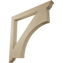 Ekena Millwork - BKTUR035X36X36WTL01RCPR - Timberthane Faux Wood Westlake Style Bracket, Traditional Ends, 3 1/2"W x 36"D x 36"H, Primed Tan