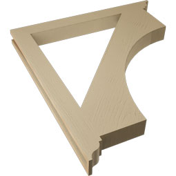 Ekena Millwork - BKTUR035X36X40WTL01RCPR - Timberthane Faux Wood Westlake Style Bracket, Traditional Ends, 3 1/2"W x 36"D x 40"H, Primed Tan