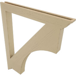 Ekena Millwork - BKTUR035X36X44WTL01RCPR - Timberthane Faux Wood Westlake Style Bracket, Traditional Ends, 3 1/2"W x 36"D x 44"H, Primed Tan