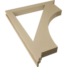 Ekena Millwork - BKTUR035X36X44WTL01RCPR - Timberthane Faux Wood Westlake Style Bracket, Traditional Ends, 3 1/2"W x 36"D x 44"H, Primed Tan