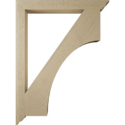 Ekena Millwork - BKTUR035X36X48WTL01RCPR - Timberthane Faux Wood Westlake Style Bracket, Traditional Ends, 3 1/2"W x 36"D x 48"H, Primed Tan