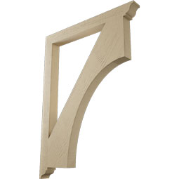 Ekena Millwork - BKTUR035X36X48WTL01RCPR - Timberthane Faux Wood Westlake Style Bracket, Traditional Ends, 3 1/2"W x 36"D x 48"H, Primed Tan