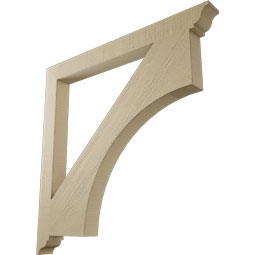Ekena Millwork - BKTUR035X38X38WTL01RCPR - Timberthane Faux Wood Westlake Style Bracket, Traditional Ends, 3 1/2"W x 38"D x 38"H, Primed Tan