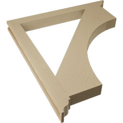 Ekena Millwork - BKTUR035X38X42WTL01RCPR - Timberthane Faux Wood Westlake Style Bracket, Traditional Ends, 3 1/2"W x 38"D x 42"H, Primed Tan