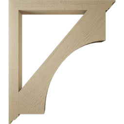 Ekena Millwork - BKTUR035X38X44WTL01RCPR - Timberthane Faux Wood Westlake Style Bracket, Traditional Ends, 3 1/2"W x 38"D x 44"H, Primed Tan
